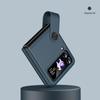 Кожаный чехол-книжка для Samsung Z Flip7/6/5 с ремешком на запястье и подставкой для складного экрана