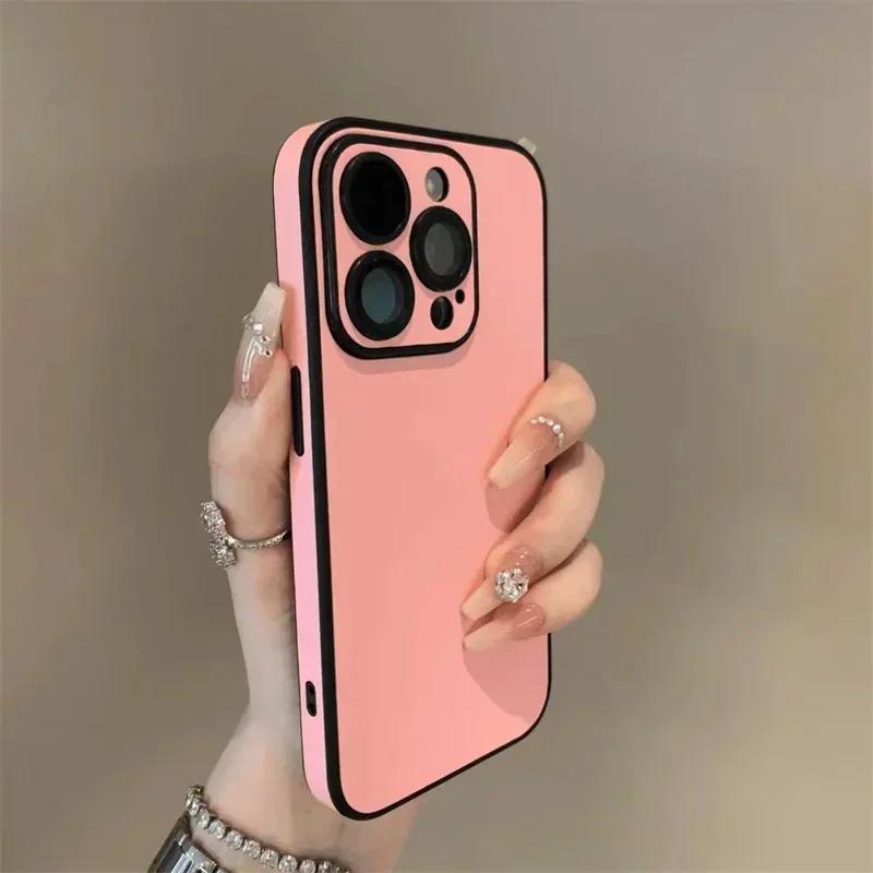 Роскошный матовый чехол из кожи для iPhone 17 16 15 14 13 12 11 Pro Max Plus Ударопрочный с защитой камеры Задняя крышка