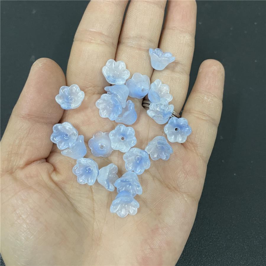 50 шт., бусины в форме цветка, стеклянные бусины в форме цветка для изготовления ювелирных изделий, аксессуары для волос ручной работы, сделай сам