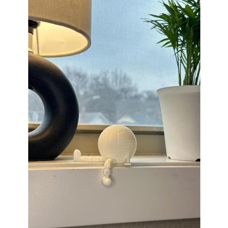 Sports Ball Figurine Collection,Miniatures Ball Sports Set with Articulated Leg, Funny 3D Printed Golf,Basketball,Soccer Desktop Decor,Office Desk