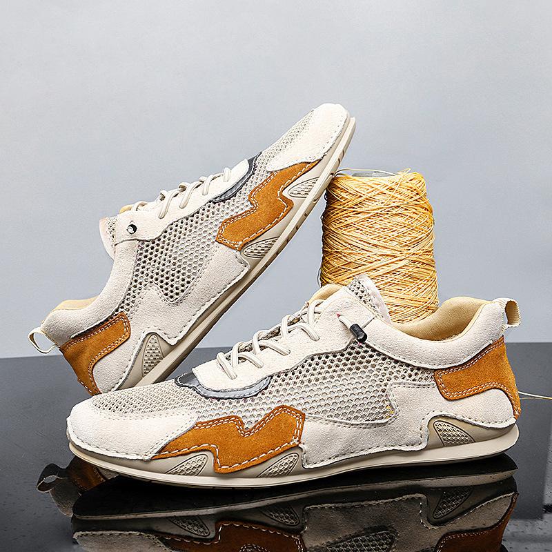 Мужская обувь больших размеров лето 2025 новая дышащая сетчатая повседневная обувь мужская летняя полая универсальная обувь Doudou