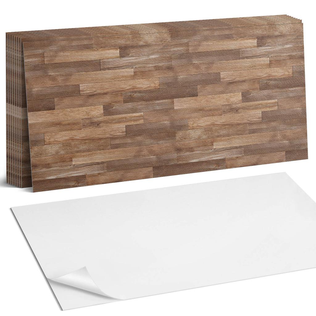 Komplet Kafelków Winylowych Łatwy Montaż Wzór Deski Podłogowej 10X40X20 Cm