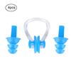 4 шт. Водонепроницаемые мягкие силиконовые беруши для плавания, зажим для носа, набор инструментов(синий)