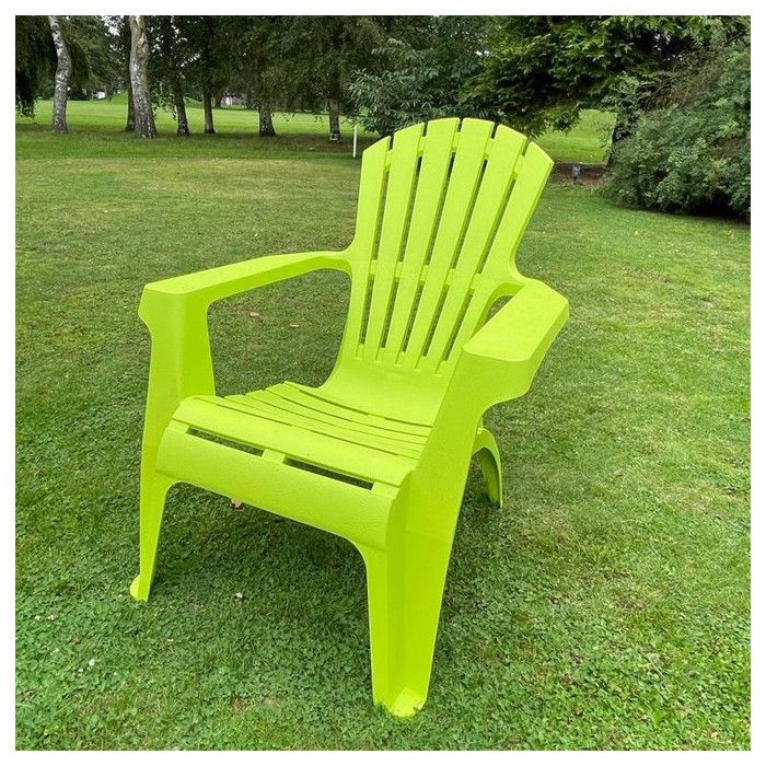 Fauteuil Adirondack résine polypropylène Wilsa Garden - Anis - 2 Fauteuils Adirondack