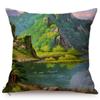 Nordic Rural Landscape Oil Painting Art Sofa Decoration Cushion Cover Rivers Scenery Style Car Chair Throw Pillow Case Cojines
