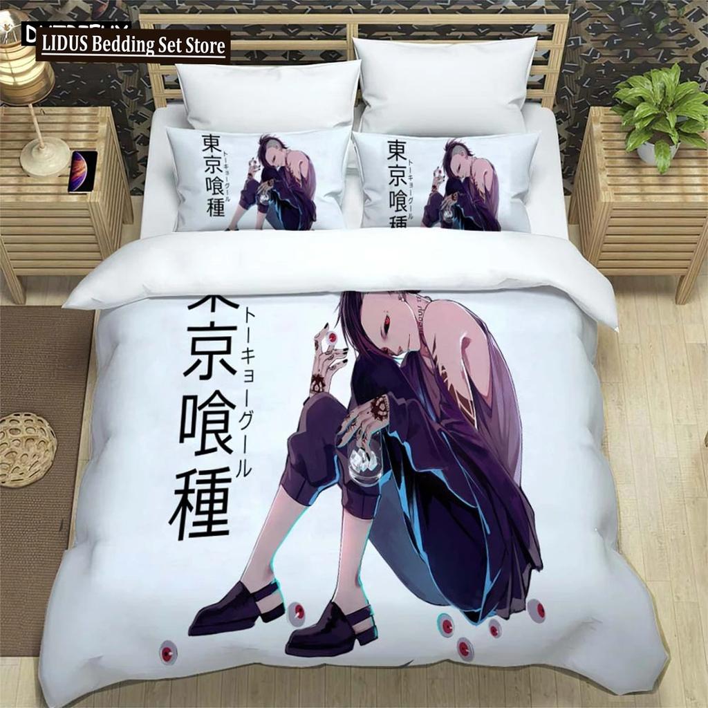 Японская мода Аниме Цифровая печать Полиэстер Комплект постельного белья для мальчиков и девочек, Молодежный комплект постельного белья, Подарок для пары