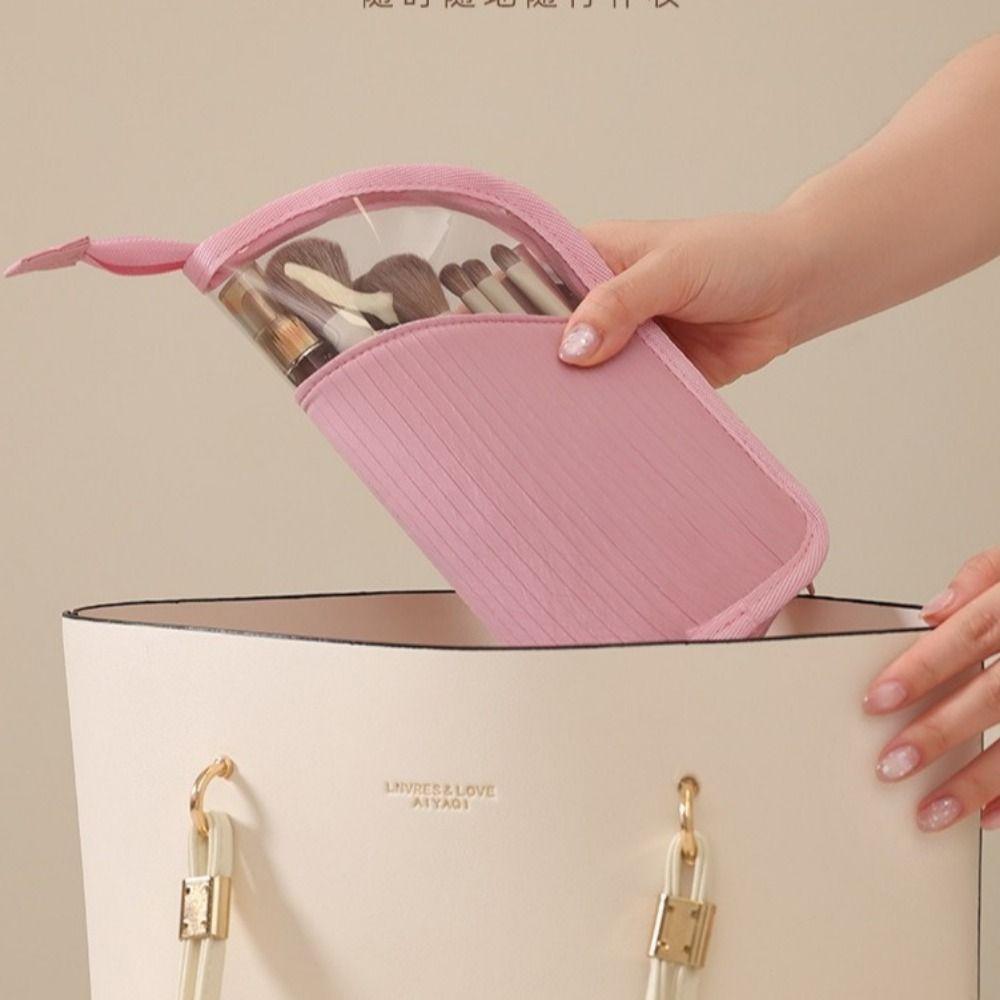 Large Capacity Vertical Cosmetic Bag Waterproof Travel Storage Pouch Makeup Brush Case Travel