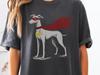 Greyhound Superhero T-Shirt – Funny Fast Dog Hero Tee for Comic Fans, Whippet Galgo IGGY Nerdy Geek Dog Mom or Dad Gift Vintage