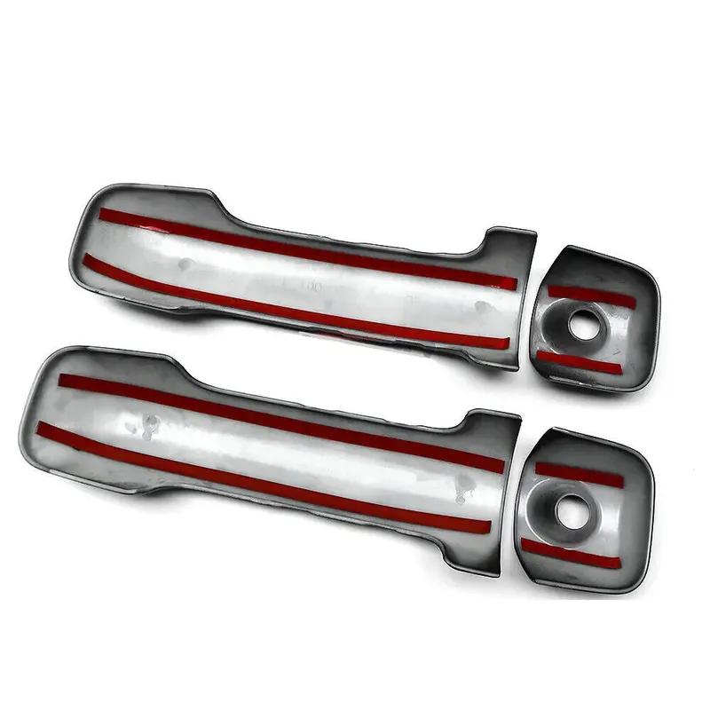 For Toyota FJ Cruiser 2007-  Black Car Exterior Outer Door Handle Moulding Cover Trim Sticker Frame Decor Accessories