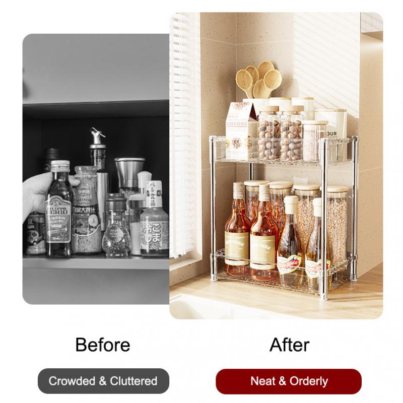 Кухонная стойка для хранения 2/3 слоя, коробка для хранения косметики, специй, закусок, многофункциональная выдвижная полка для хранения дома