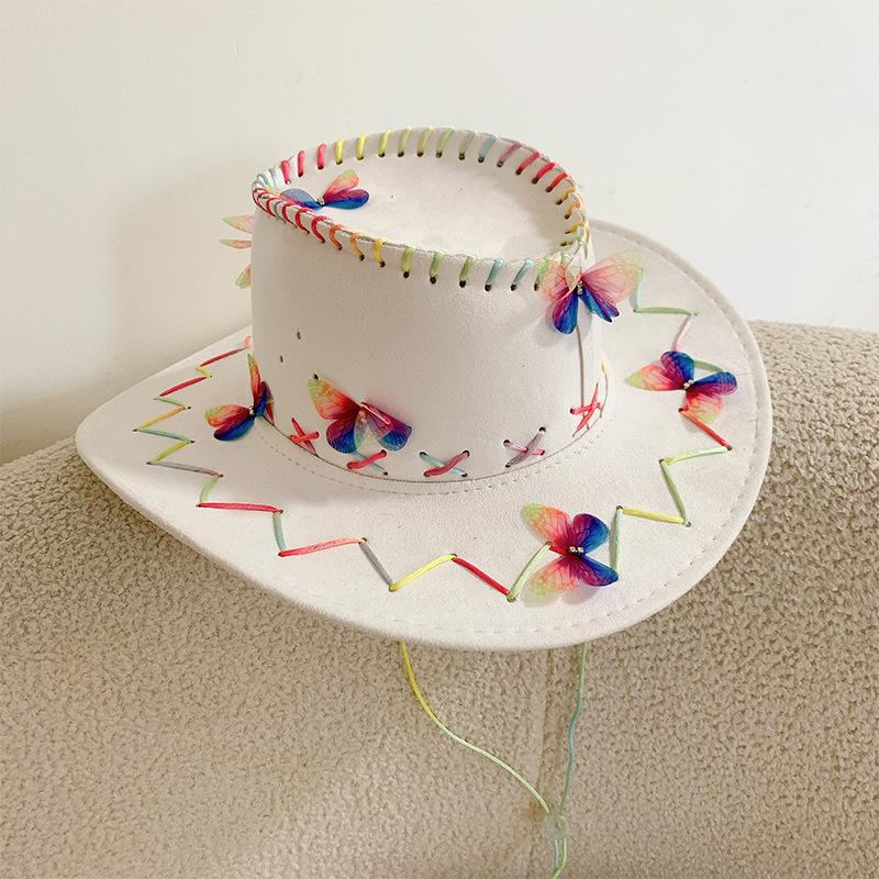 Американский отдых на море ретро вестерн ковбойская шляпа женская летняя шляпа Spice Girl с защитой от ветра и солнца, широкополая альпинистская шляпа