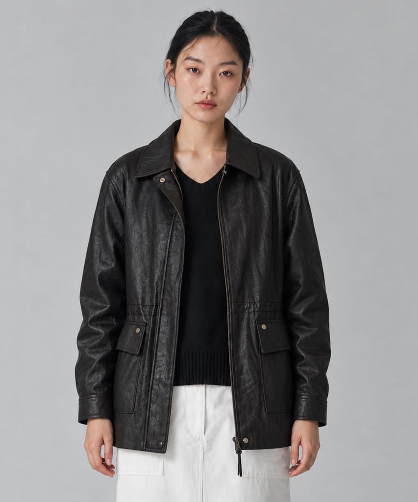 METAPHER Met Soft Flap Pocket Paw Leather Jacket 2 Colors