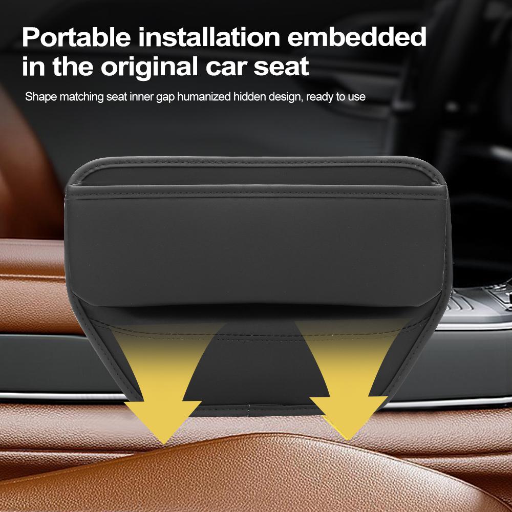 Универсальный органайзер для автомобильного сиденья из искусственной кожи, многофункциональный, с боковым карманом и прорезью, ящик для хранения, аксессуары для интерьера