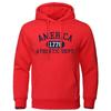 America 1776 Athletic Dept Толстовка с буквенным принтом для мужчин/женщин Повседневная мода пуловер с длинными рукавами спортивный костюм оверсайз одежда унисекс