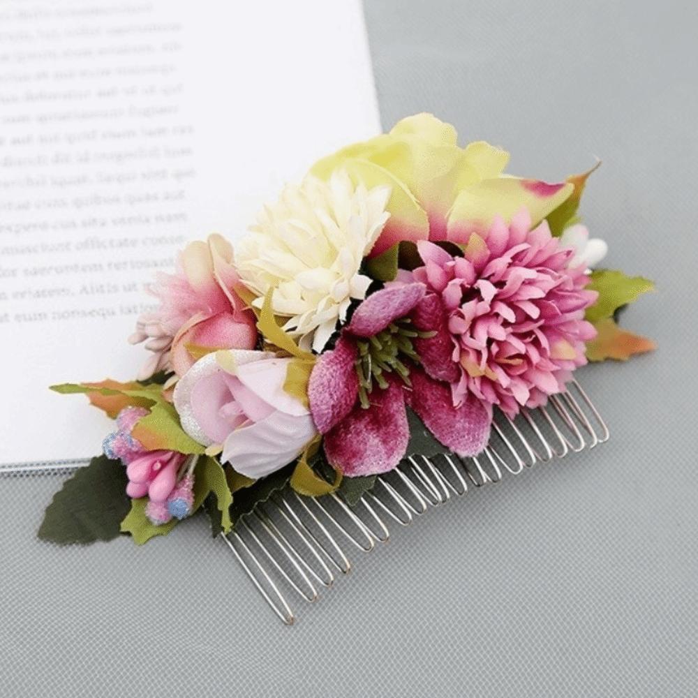 Vintage Flower Hair Comb Simulation Floral Bridesmaid Headwear Bridal Hair Accessories Prom
