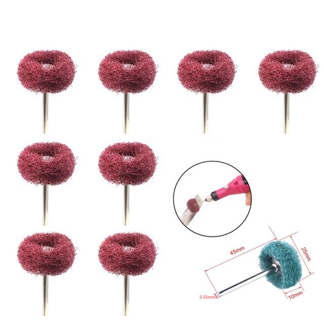 5/10/15/20/30/40/50 шт., мини-дрель, абразивная щетка, хвостовик 2,35 мм, нейлоновый полировальный круг, вращающийся ручной инструмент Dremel, набор аксессуаров для удаления ржавчины