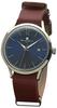 Salvatore Marra Унисекс Серебристый Корпус Синий Циферблат Коричневый Кожаный Наручные часы [Salvatore Marra] Мужские Женские SM17116-SSBL [Официальный Импорт]