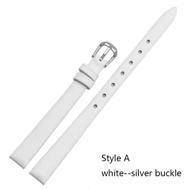 Женский браслет для часов из натуральной кожи, модный ремешок для часов, наручные часы, мини-ремешок 6 мм, 8 мм, 10 мм, 12 мм, 14 мм, маленький размер, красный ремешок для часов