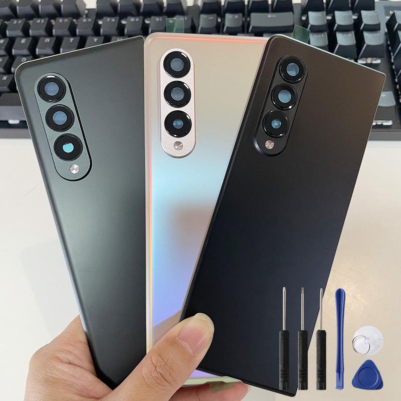 Стеклянные корпуса Задние крышки Чехлы Для телефона SAMSUNG Galaxy Z Fold 3 Fold3 Задняя крышка аккумулятора Чехол для телефона Задняя крышка С инструментами
