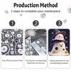 Набор для DIY-картины жемчугом без рамки Милый привидение Хэллоуин 3D-арт из бусин на холсте Расслабляющее рукоделие для декора стены дома Подарок