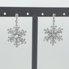 Imitating Pearls Crystal Snowflakes Earrings Silver Zircon Dangle Earrings  Girl