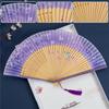 Chinese Style Art Craft Ornament Folding Fan Performance Props Floral Pattern Silk Cloth Multiple Colors Chic Gift Accessories