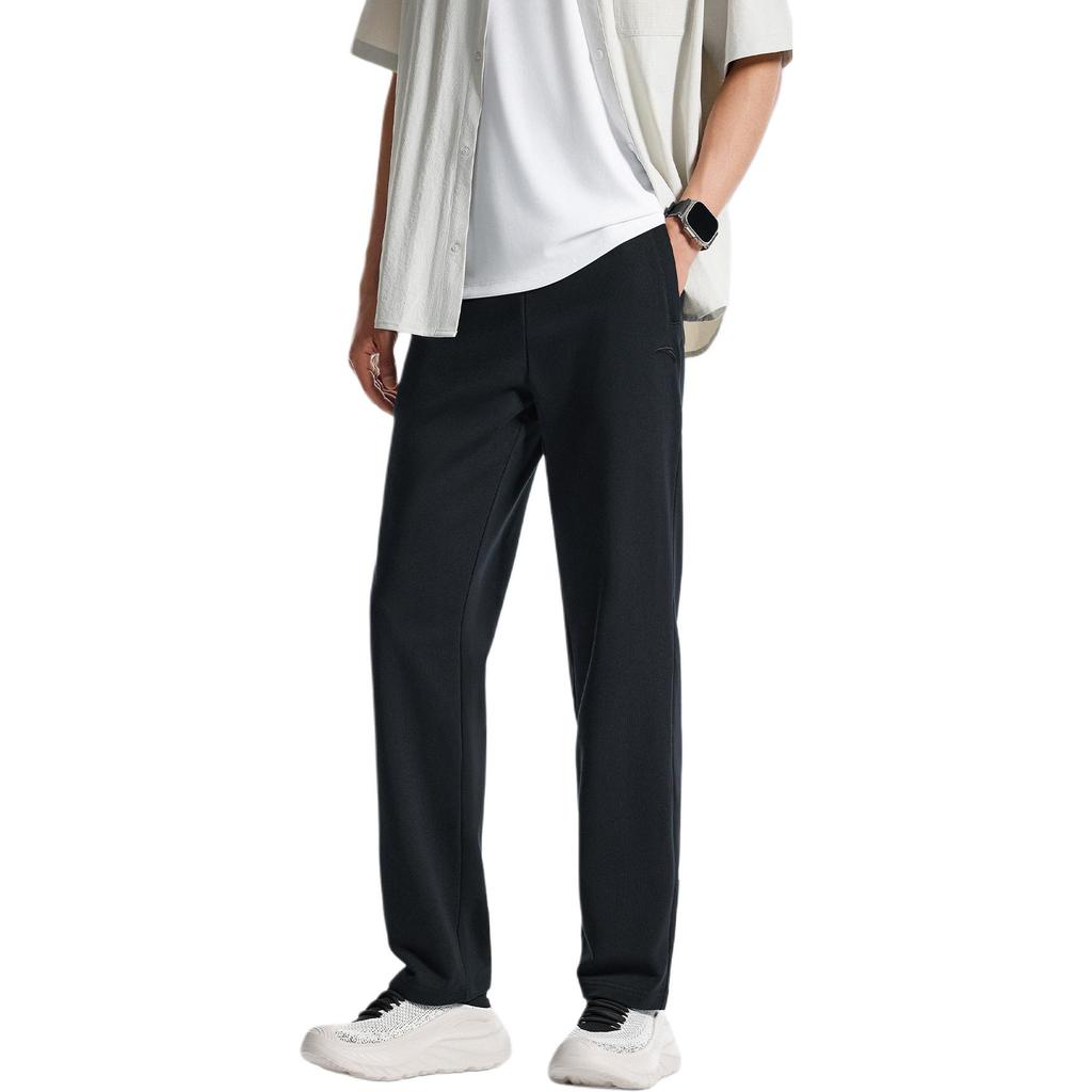 Anta Mid-Rise Fleece-Lined Tapered Sports Pants Men Bottoms Dark-Brown Gray 952547308-5