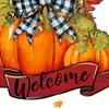 Thanksgiving Pumpkin Decoration Fall Welcome Sign, Door Hanger, Wooden Decor Harvest Sign Hanging Porch for Autumn Farmhouse Wall Solid Wood