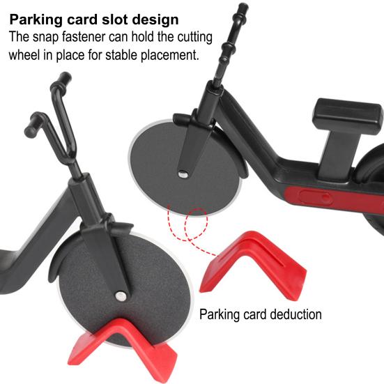 Bicycle-Shaped Pizza Cutter with Dual Wheels Stainless Steel Cake Dough Slicer