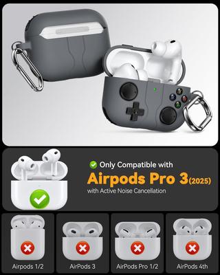 Игровой чехол для AirPods Pro 3 2025 Чехол Защитный Силиконовый Для AirPods Pro 3 Чехол с Набором для Чистки и Брелоком для Airpods Pro 3