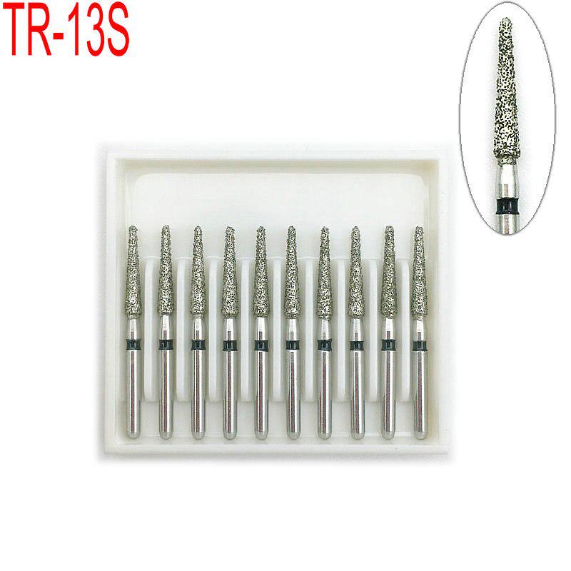 10 шт., стоматологические алмазные боры, высокоскоростные наконечники, инструменты для полировки и отбеливания, стоматологические боры, дрель для отбеливания зубов TR-13S