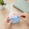 Cute Zippered Pouch with Animal Embroidery Small Coin Purse, Macaron Style Mini Backpack Pendant Lanyard, Lightweight Decorative Wallet Double
