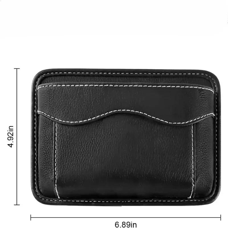 Car Seat Side Bag Organizer PU Leather Storage Bag Car Seat Gap Filler Organizer Pouch Cell Phone Sunglasses Holder for Car Seat