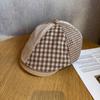 Однотонный Берет в Клетку Винтажный Женский Регулируемый Размер Защита от Солнца Все Сезоны