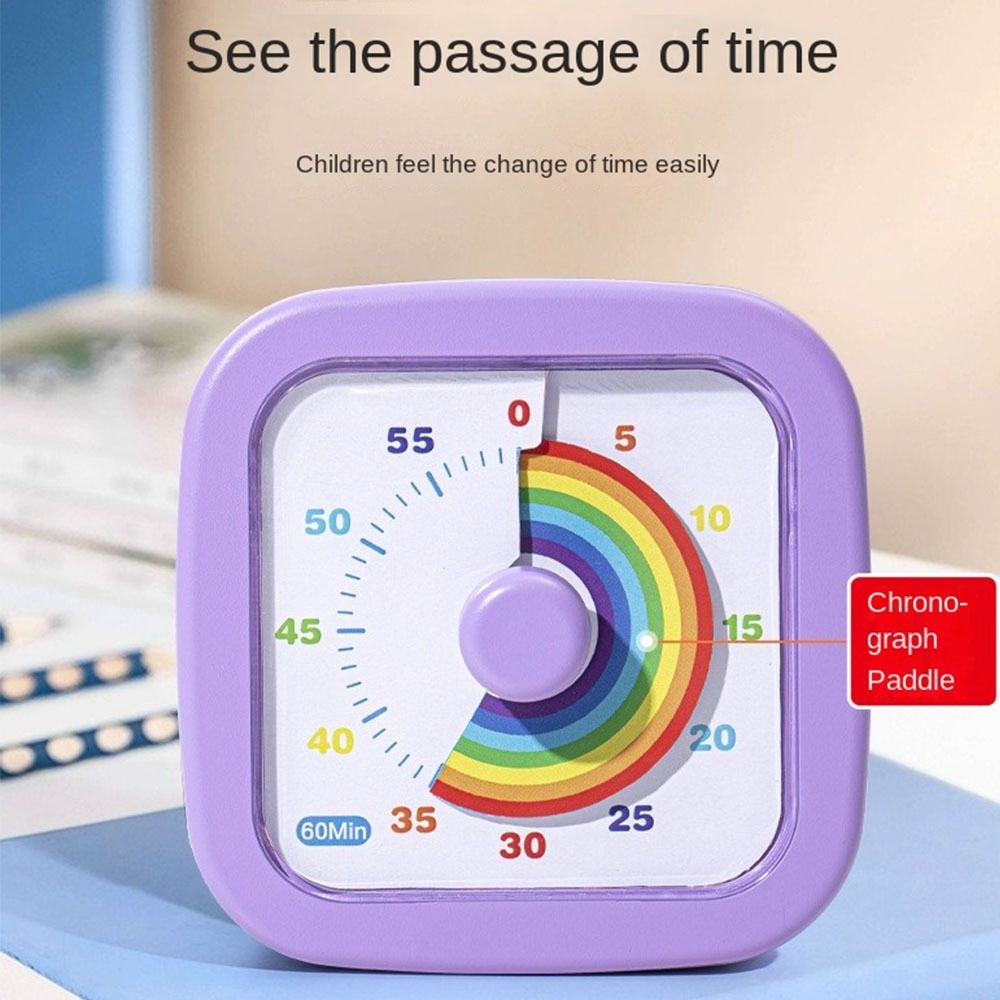 60 Minutes Visual Timer Round/Square Kitchen Timer Countdown Alarm Clock Kids Children Reminder