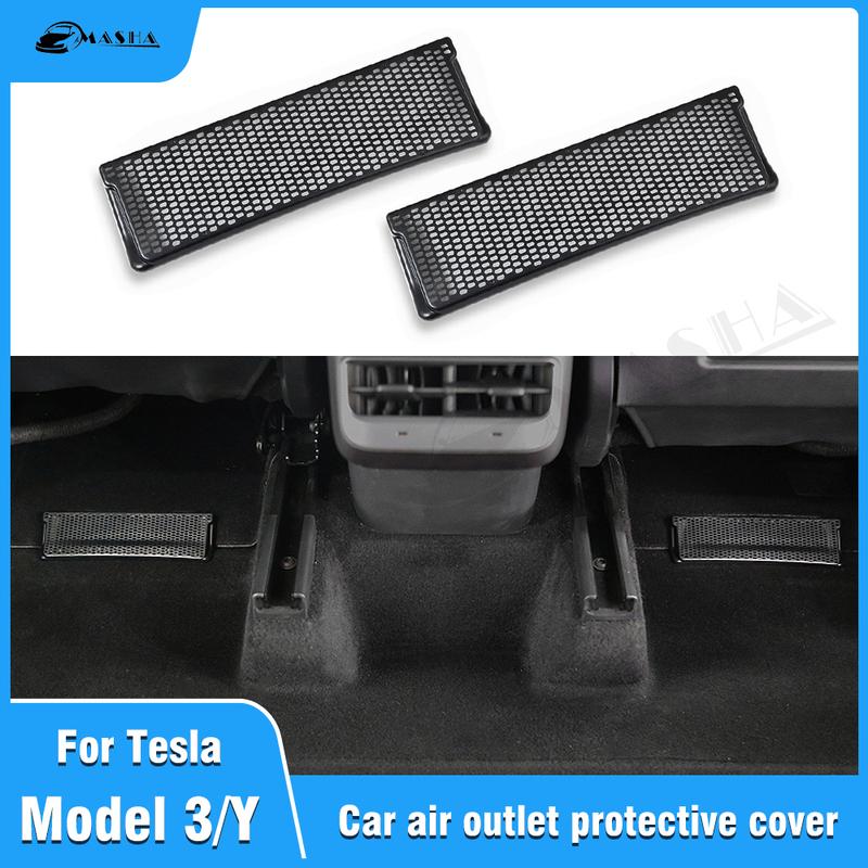 2Pcs Car Air Outlet Cover For Tesla Model 3 Model Y - Under Seat Air Vent Anti-blocking Dust Cover Model Y Accessories
