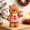 Rustic Xmas Shelf Sitters Christmas Gingerbread Man Ornament Hand Painted Vintage Wooden Tabletop Durable Wood Figurines Figurine Holiday Decor for