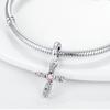 Cross Charms Fit Fashion Original Bracelets 925 Silver Pave Zircon Bible Bead Religion Holy Angel Safety Chain Charm DIY Jewelry