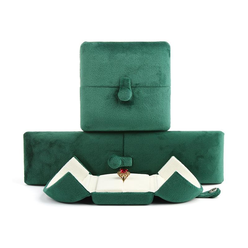 Velvet snap jewelry box, double ring earring, stud pendant box, jewelry storage box