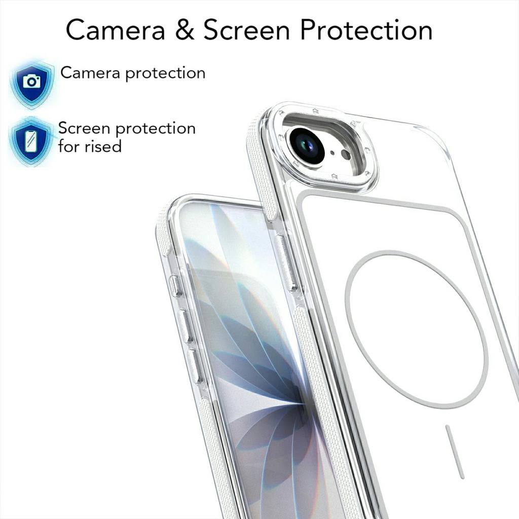For iPhone 16e Magnetic Case Dual Color Shockproof TPU PC Phone Cover Compatible with MagSafe