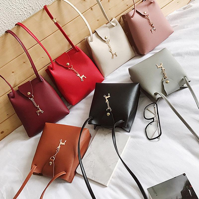 PU Leather Women's Mini Crossbody Bag Deer Pendant Shoulder Bags Purse Female Small Messenger Bag Handbag Wallet Change Pouch