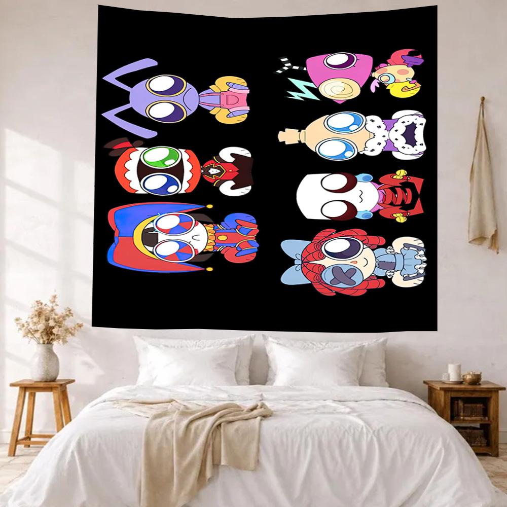 Digital Circus Wall Decor Tapestry Art For Pet Memorial Birthdaywedding Party Backdrop Family Gift