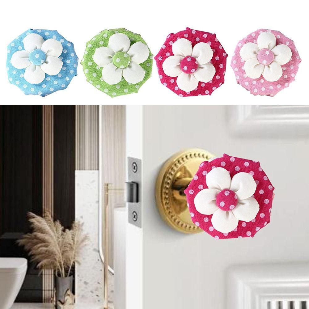 Цветочные накладки на дверные ручки Декоративные Мягкие Круглые Защитные накладки на дверные ручки Накладки на дверные ручки Гостиная