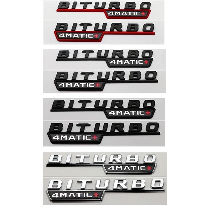 2pcs BITURBO 4MATIC Plus Logo Car Emblem Fender Badge Sticker For Mercedes Benz AMG C43 E43 GLE43 GLC43 W204 W203 W211 W205 X253 qq1