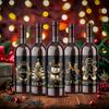 9pcs Christmas Decoration Wine Bottle Waterproof Stickers 5x3.93inch Christmas Wine Label, Christmas Party Decoration