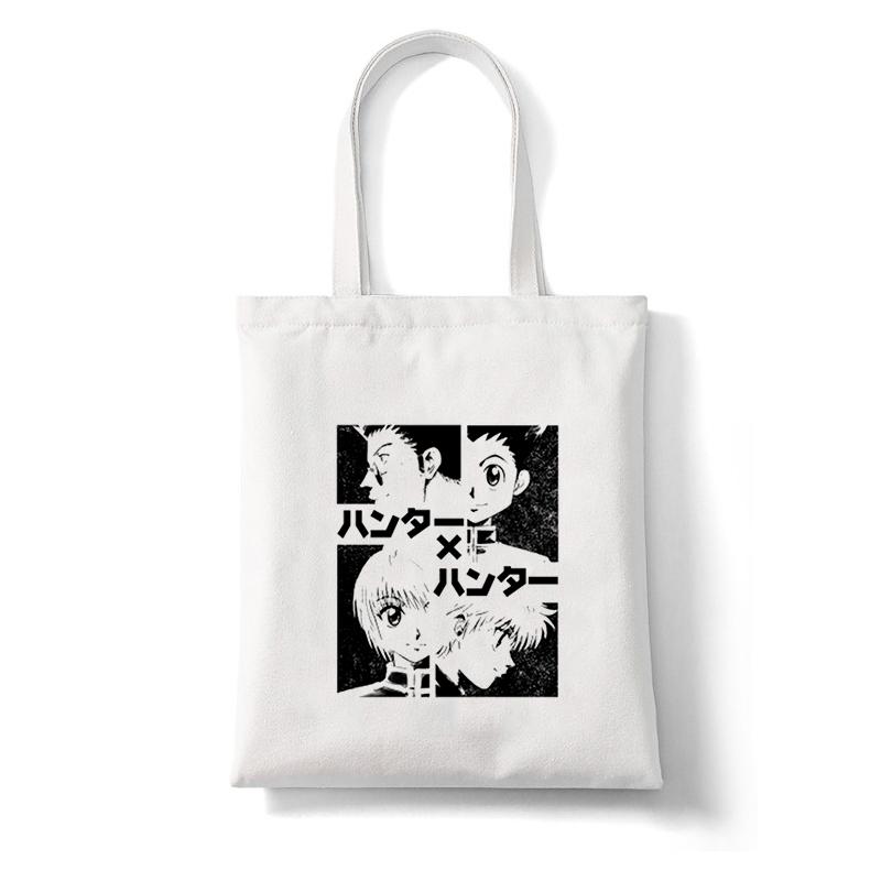 Anime Shopper Bag Hunter X Hunter Killua Zoldyck Shopping Bag Canvas Bag Tote Large Capacity Collapsible Handbags Shoulder Bag
