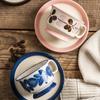 Vintage Design Ceramic Floral Cup With Saucer Coffee Mug Flat Plate Teacup British Afternoon Tea Set Dishwasher Safe 200ml