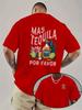 Mas Tequila Por Favor T Shirt Personality Clothes Year Round Clothing Oversized Couples Unisex Y2k Short Sleeves Classic Couples