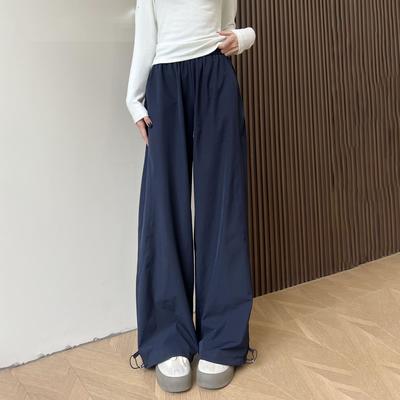 Быстросохнущие брюки-карго для женщин - Летний тонкий вариант с высокой посадкой, свободного кроя, драпирующиеся, повседневные, спортивные, широкие брюки