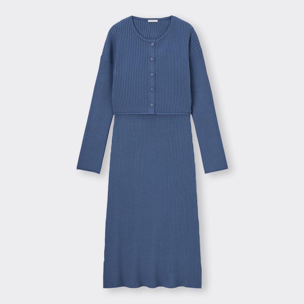 Платье Gu Multi Way Rib Knit с длинными рукавами 